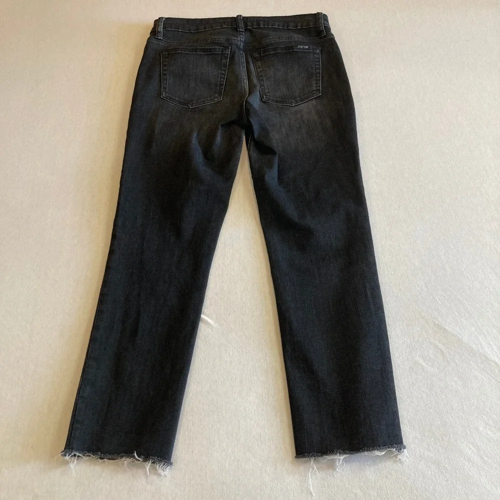 Joes Jeans Womens 28x25 Black Faded Straight Leg Raw Hem Denim 45GXJC4A5875 25